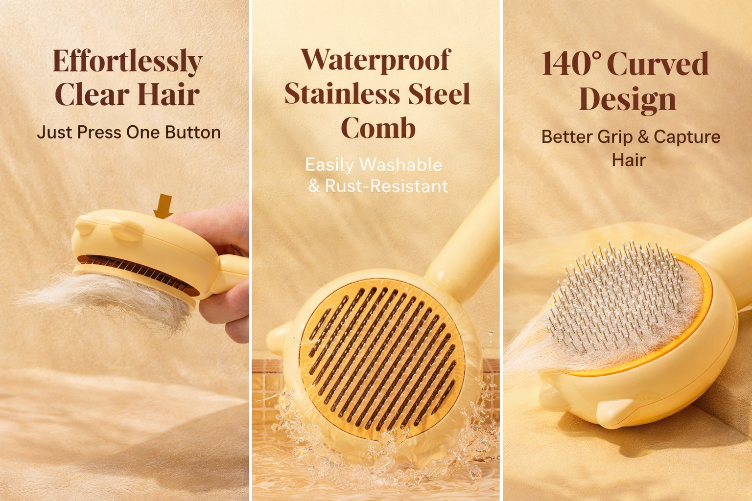 Pet Hair Remover Brush for Cats & Dogs – Reusable, Easy Clean, No Batteries,