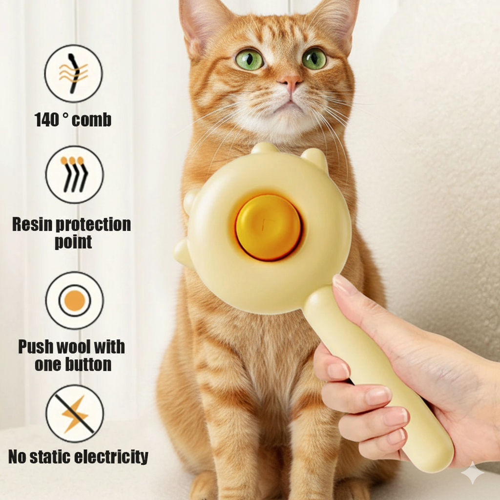 Pet Hair Remover Brush for Cats & Dogs – Reusable, Easy Clean, No Batteries,