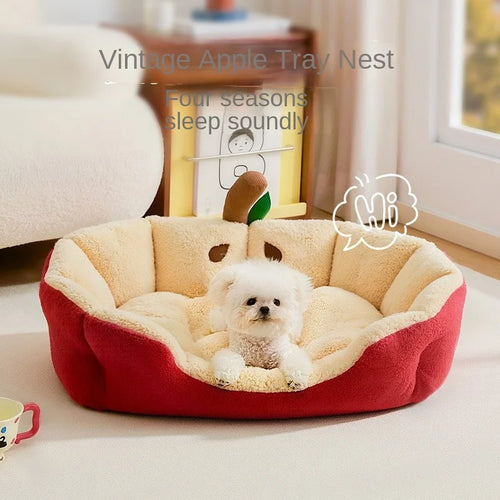 Joylive Cute Apple Shaped Dog Nest Cat Nest Four Seasons Universal Small Dog Bed Sofa Cat Nest Autumn/Winter Warmth 2025 New