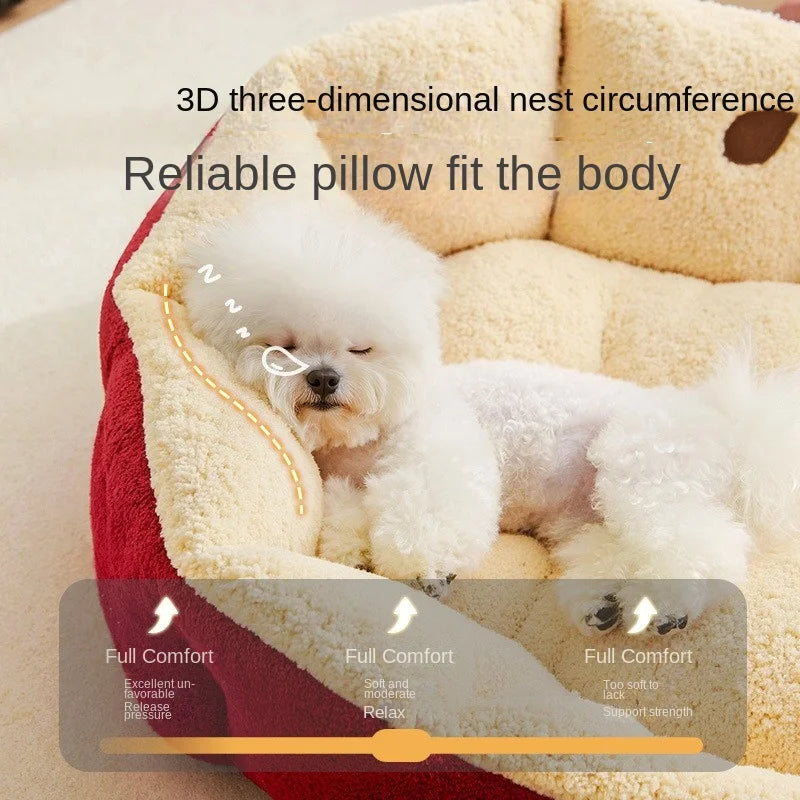 Joylive Cute Apple Shaped Dog Nest Cat Nest Four Seasons Universal Small Dog Bed Sofa Cat Nest Autumn/Winter Warmth 2025 New