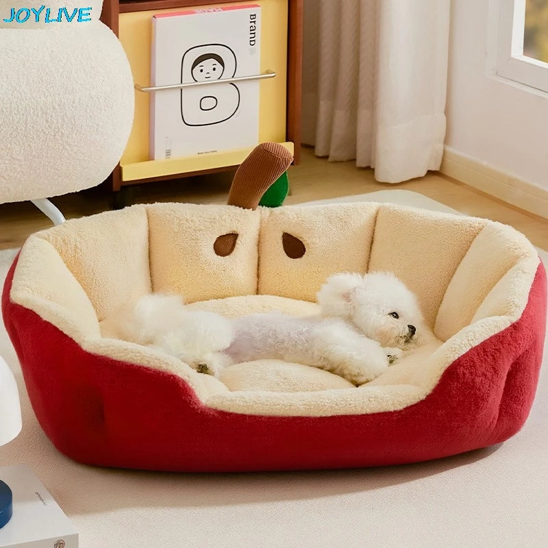 Joylive Cute Apple Shaped Dog Nest Cat Nest Four Seasons Universal Small Dog Bed Sofa Cat Nest Autumn/Winter Warmth 2025 New