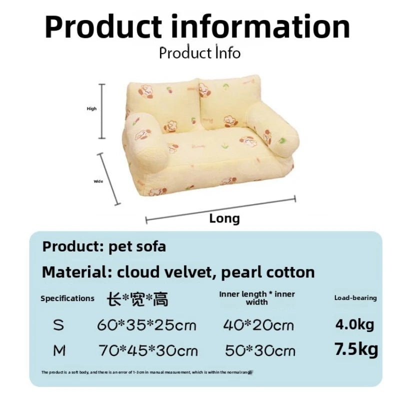 Luxury Winter Pet Cat Sofa Washable Dogs Nest Puppy Small Pet Kitten Dog Beds Indoor Kennel House Comfort Cats Bed Pet Suppiesl