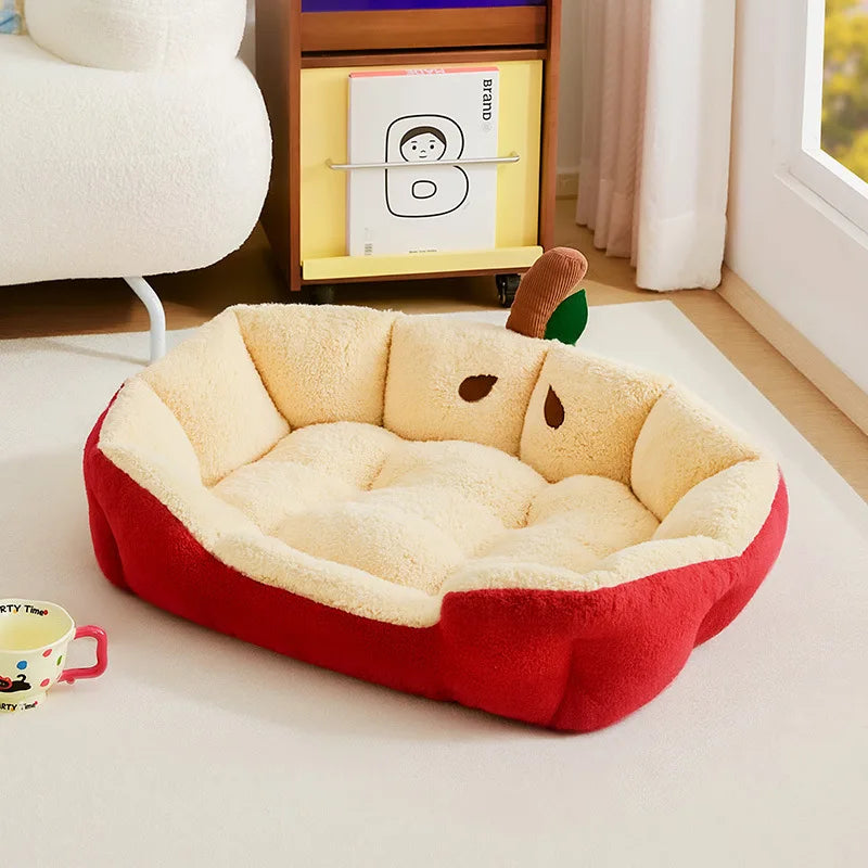 Joylive Cute Apple Shaped Dog Nest Cat Nest Four Seasons Universal Small Dog Bed Sofa Cat Nest Autumn/Winter Warmth 2025 New